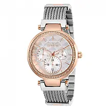 Relógio Feminino Invicta Angel 36 mm Rosa Ouro e Prata Elegante e Sofisticado