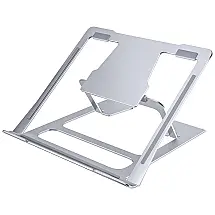 Suporte Ergonômico Ajustável para Laptop Dobrável 25 a 44 cm COOMAXX Prateado