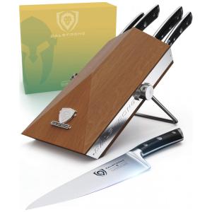 Conjunto de Facas com Bloco de Bancada Multinível, 5 Peças, DALSTRONG, Marrom