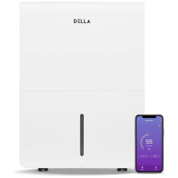 Desumidificador para Grandes Ambientes 3.4L até 278 m2 com Controle Inteligente, 110V, DELLA, Branco