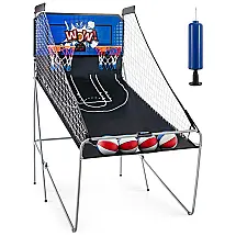 Basquete Eletrônico Arcade Dobrável Giantex com 8 Modos, 4 Bolas, 2 Cestos, Bomba de Ar e Placar LCD - Para Adultos e Crianças
