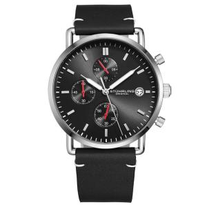 Relógio Masculino Stuhrling Eton 3903 Quartzo 38mm com Cronográfo, Preto