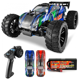 BEZGAR Carrinho de Controle Remoto p, Adultos Off Road 110 Escala Até 68 KM, H, Recarregável, Azul