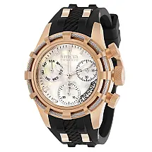 Relógio Feminino de Quartzo Reserve Bolt com Mostrador Madrepérola, Invicta 30532, Preto e Ouro Rosa