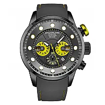 Relógio de pulso masculino Cronógrafo Força Aquática 50mm 4053, com mostrador, pulseira e moldura na cor cinza da marca Stuhrling.