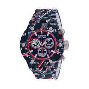 Relógio Masculino NFL New England Patriots, Invicta 34732, Preto e Revestimento Aquático