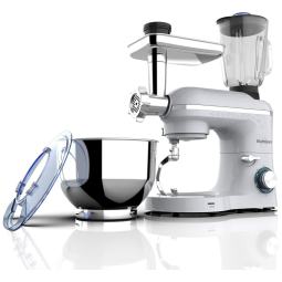 Batedeira 3 em 1, 850W 6 Velocidades Aço inoxidável 6L, 110v, NURXIOVO 1518 BM, Prateado