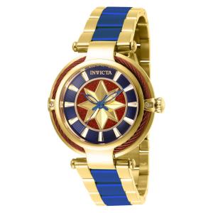 Relógio Feminino Marvel Captain Marvel, Invicta 28832, Dourado e Azul