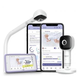 Babá Eletrônica com Câmera Inteligente HD, Suporte para Berço, Luz e Visão Noturna, Rastreador de Bem Estar, HUBBLE CONNECTE.