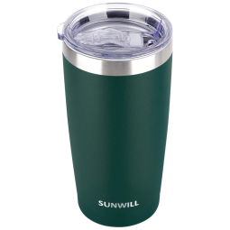 Copo Térmico 600 mL para Cerveja, Café com Isolamento a Vácuo, SUNWILL, Verde