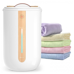 Aquecedor de Toalhas Keenray para Banheiro, com Barra de Progresso, Suporte para Disco Aromático, Alça de Couro e Desligamento Automático.