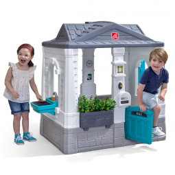 Casinha Infantil Interativa para Crianças de 2 a 6 Anos, Step2, Cinza e Branca