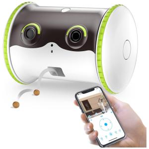 Câmera Monitor 1080p HD com Controle Remoto e Dispensador de Petiscos, LINKSUS, Branco