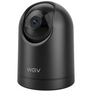 Câmera de Segurança 2K com Detecção de Movimento e Visão Noturna WGV Preta