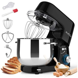 Batedeira elétrica para cozinha com gancho para massa, preta, KUCCU SM 1508 Black, Preto