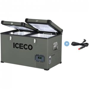 ICECO Frigobar, Cooler Elétrico Automotivo Portátil 64L, c, Display LCD, 62W, Cinza