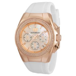 Relgio feminino TechnoMarine Cruise Diva com mostrador em madreprola - 40 mm. Branco TM-120042