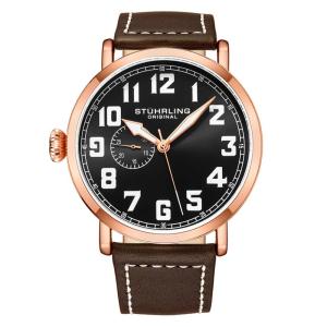 Relógio Masculino Stuhrling Aviador 4004 Quartzo 42mm, Marrom