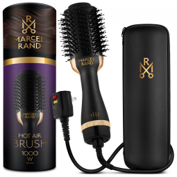 Secador escova oval 2 em 1 MARCEL RAND, cerâmica, íon, 3 temperaturas, cerdas dupla altura, 75mm, estojo rígido, 1000W, 110V