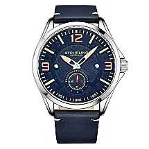 Relógio Masculino Stuhrling Aviator 43mm Quartzo Azul - Estilo e Precisão no Pulso