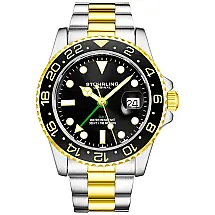 Relógio Masculino Quartz, Dual Hora, Prova D 100m, STUHRLING 3965.03, Prateado