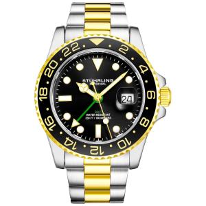 Relógio Masculino Quartz, Dual Hora, Prova D 100m, STUHRLING 3965.03, Prateado