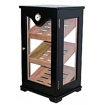 Expositor de Charutos Quality Importers Mogno Display 5 Vidro com 3 Bandejas de Cedro