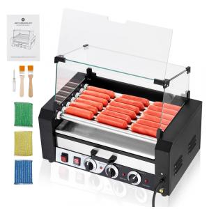 Máquina para Cachorro Quente 7 Rolos até 18 Salsichas com Controle de Temperatura e Bandeja Removível de Gotejamento, 110V 1350W, Litake