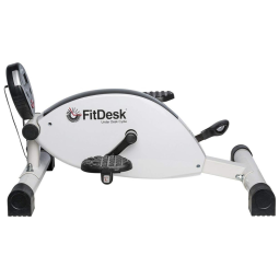 Mini Bicicleta Ergométrica Ideal Para Idosos e Treino de Braço, Perna com Painel Digital e 8 Níveis de Resistência, FITDESK, Branco