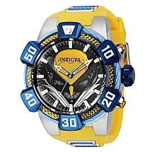 Relógio Masculino Marvel X men Wolverine com Pulseira de Silicone, Invicta 41152, Amarelo e Azul