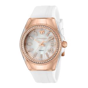 Relgio feminino TechnoMarine Cruise Monogram com mostrador em madreprola - 42 mm. Branco TM-121252