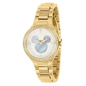Relógio Feminino Disney Mickey Mouse com Mostrador Madrepérola, Invicta 36352, Dourado Edição Limitada