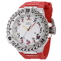 Relgio masculino do Mickey Mouse de edio limitada da Disney - 54 mm. Ao. Vermelho 43652