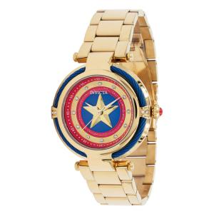 Relógio Feminino Invicta Marvel Capitão América, Ouro 36952