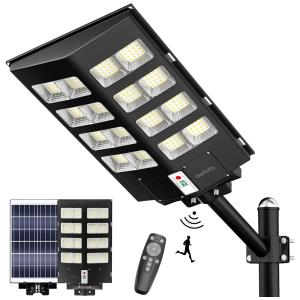 Luminária Solar Externa com Controle Remoto e Sensor de Movimento, 1 Unidade, GEFOLLY SSL 800W, Branco