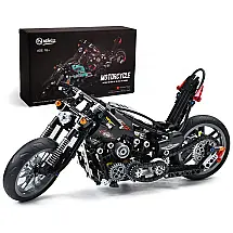 Kit de Construção Motocicleta Knuckle Chopper com 451 Peças, Nifeliz, Preto