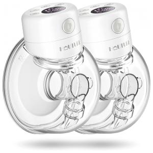 Bomba Tira Leite Dupla Portátil com Painel Digital 3 Modos, 9 Níveis de Sucção e, Branca, HAUTURE Upgraded S12, Branco