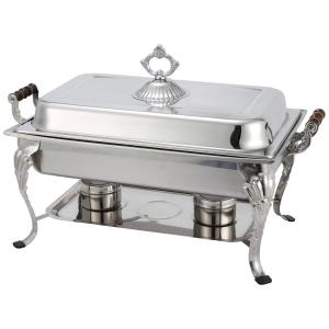 Rechaud Retangular 8 L em Aço Inoxidável com 2 Queimadores, Winco