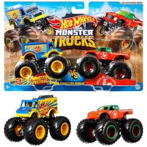 Conjunto com 2 Monster Trucks Hot Wheels em Escala 1:64, Cores e Modelos Variados