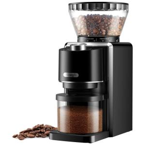 Moedor de Café Elétrico 35 Níveis de Moagem até 100g Aço Inoxidável, 150W, 110v, BIUGH, Preto