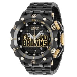 Relgio masculino calibre NFL Cleveland Browns Swiss Ronda Z60 - 51 mm. Preto 36162