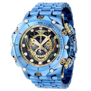 Relgio masculino Reserve Venom Viper Swiss Ronda 5040.F calibre com mostrador em madreprola - 51 mm. Ouro. Azul Gelo