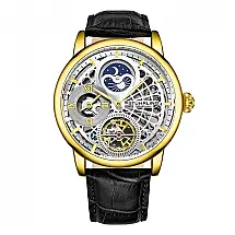 Relógio Masculino Stuhrling Esqueleto 3926 Automático 43mm, Dourado