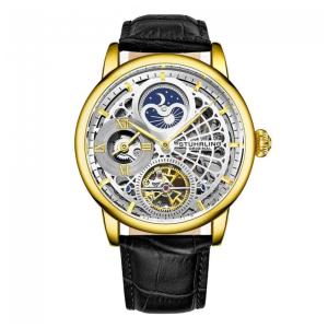 Relógio Masculino Stuhrling Esqueleto 3926 Automático 43mm, Dourado