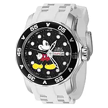 Relgio masculino do Mickey Mouse de edio limitada da Disney - 48 mm. Ao. Branco 40362
