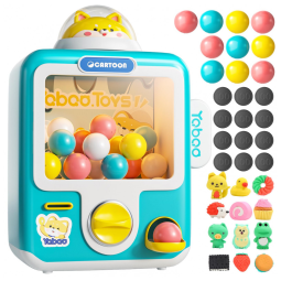 Máquina de Garra Azul Skirfy – Mini Arcade Infantil com 12 Brinquedos, Ovos‑Surpresa, Luzes e Música