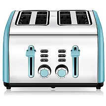 Torradeira 4 Fatias 7 Níveis de Tostagem 1400W, 110v, CUSINAID, Azul