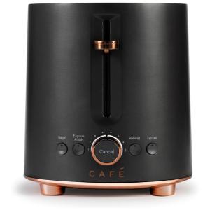 Café Torradeira Elétrica de 2 Fatias com 8 Níveis de Tostagem e Função Bagel, 110v, CAFE C9TMA2S3PD3, Preto