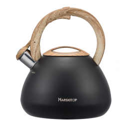 Chaleira de Chá 2.5L em Aço Inoxidável com Apito, MARSKITOP, Preto