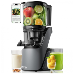 Extrator de Suco Canoly C16 Cold Press, Boca de Alimentação Larga de 15cm, com Duplos Filtros para Sucos e Sorvetes, Motor Potente Brushless